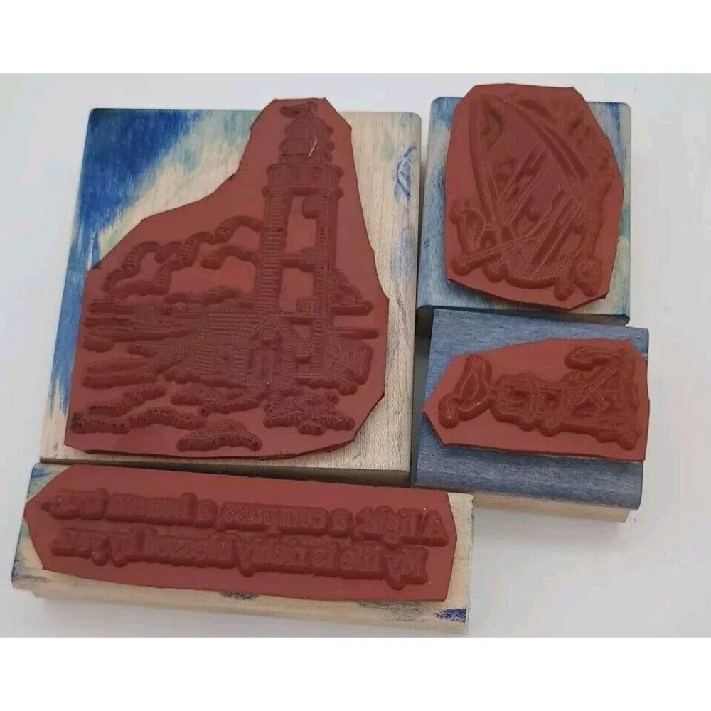 Stampin' Up LIGHTHOUSE Nautical Stamp Set of 4 Retired 1998